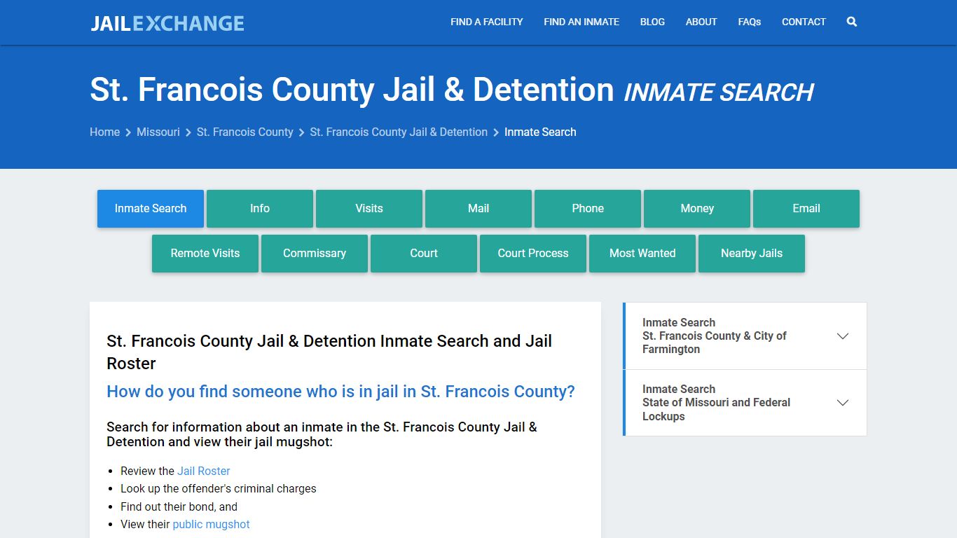 St. Francois County Jail & Detention Inmate Search - Jail Exchange